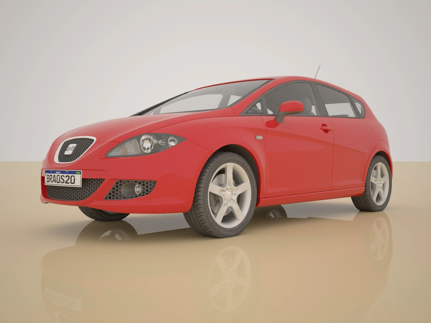 Seat Leon 3D Model .c4d .max .obj .3ds .fbx .stl .blend 