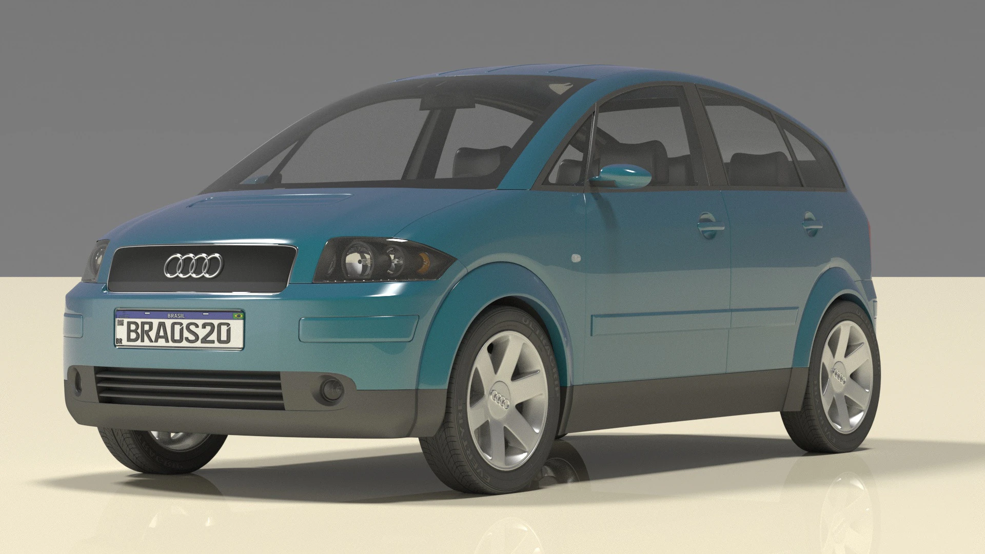 Audi A2 3D Model .c4d .max .obj .3ds .fbx .stl .blend 