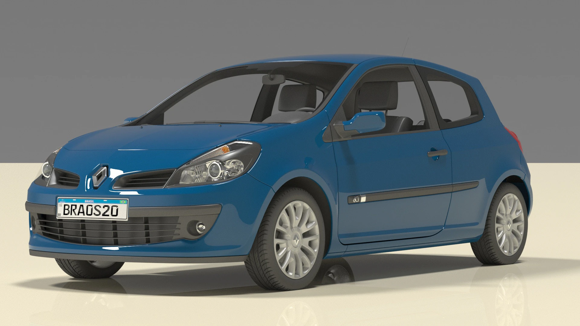 Clio Renault 3D Model .c4d .max .obj .3ds .fbx .stl .blend 