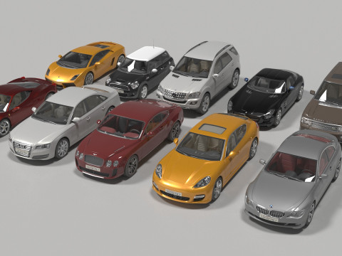 Pack 10 Cars 2 3D Model