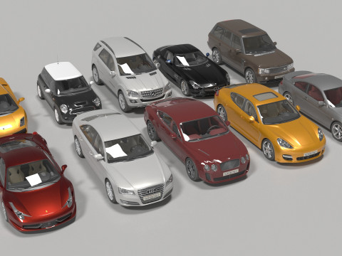 Pack 10 Cars 2 3D Model