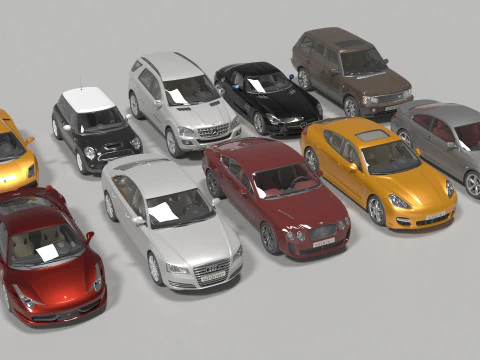 Pack 10 Cars 2 3D Model