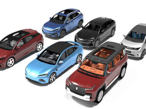 BYD Collection Pack 6 Cars 3D Model