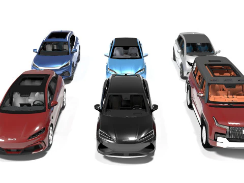 BYD Collection Pack 6 Cars 3D Model
