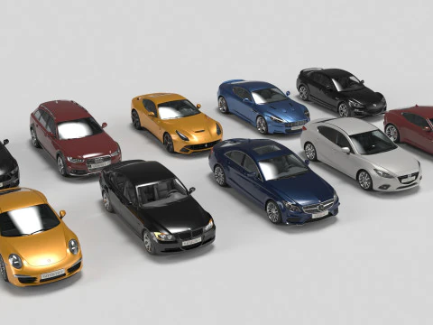 Confezione 10 auto 3 Modello 3D