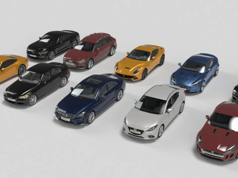 Pack 10 cars 3 3D Model