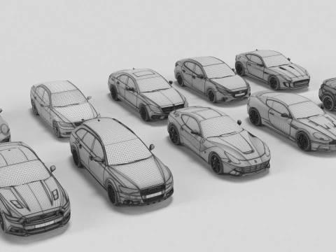 Pack 10 cars 3 3D Model