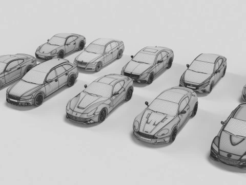 Pack 10 cars 3 3D Model