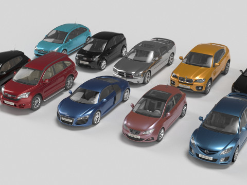 Pack 10 Cars 3D Model