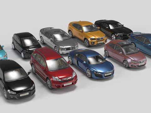 Pack 10 Cars 3D Model