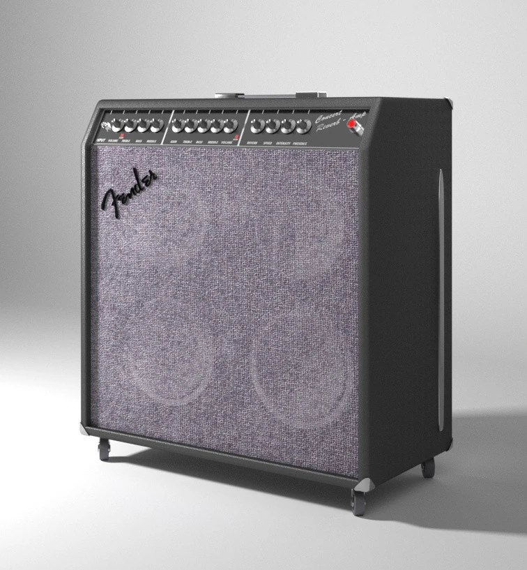 Ampli Guitar Fender 3D Model .c4d .max .obj .3ds .fbx .stl .blend 