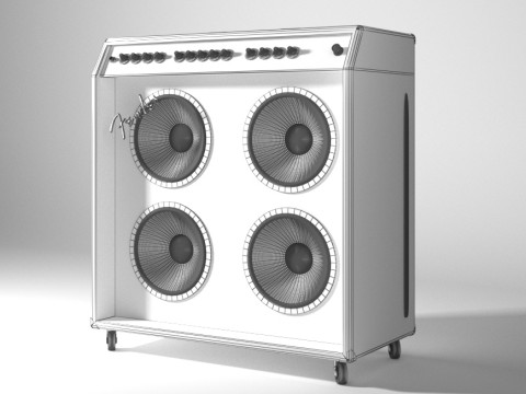 एम्पली गिटार फेंडर 3D मॉडल