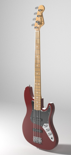 Baixo Fender Jazz Bass 3D Model .c4d .max .obj .3ds .fbx .stl .blend 