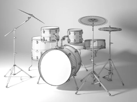 Conjunto de bater&iacute;a Modelo 3D