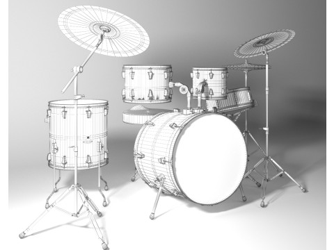 드럼 키트 세트 3D 모델