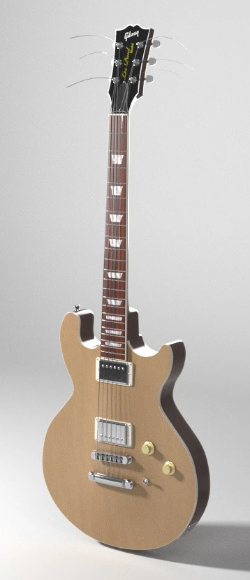 Gibson LesPaul Double Cutaway 3D Model .c4d .max .obj .3ds .fbx .stl .blend