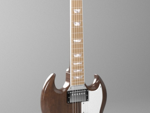 Chitarra Gibson solida Modello 3D