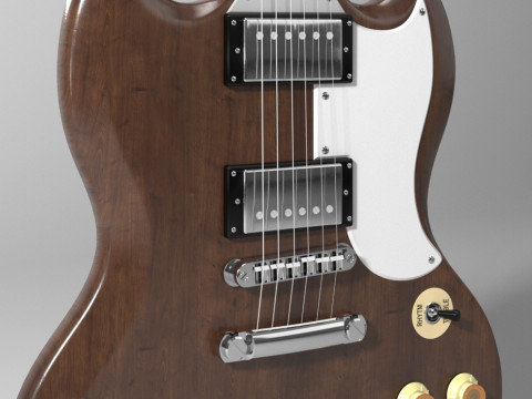 Chitarra Gibson solida Modello 3D