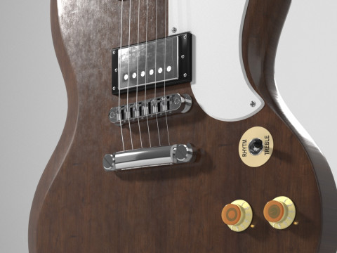 Chitarra Gibson solida Modello 3D