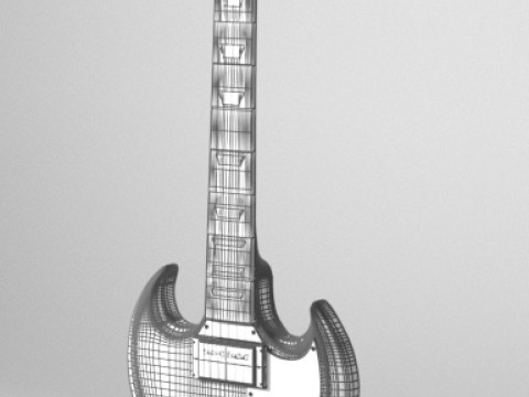 Chitarra Gibson solida Modello 3D