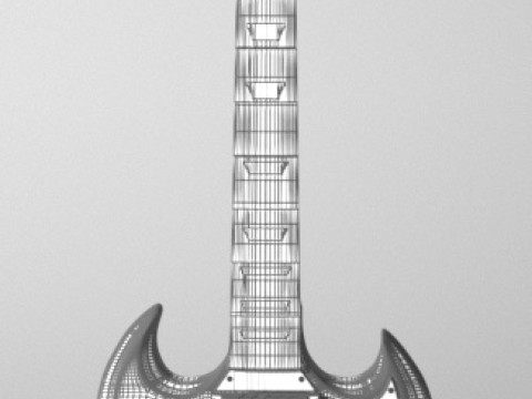 Chitarra Gibson solida Modello 3D