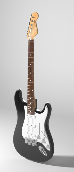 Гітара Fender Stratocaster 3D Модель .c4d .max .obj .3ds .fbx .stl .blend