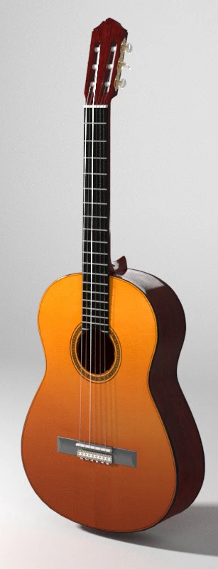 Guitar Unpluged 3D Model .c4d .max .obj .3ds .fbx .stl .blend 