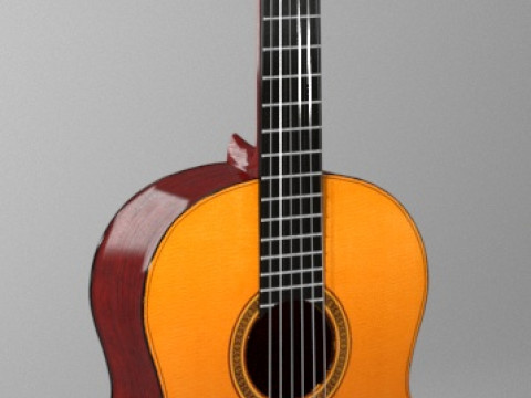 Guitarra desconectada Modelo 3D