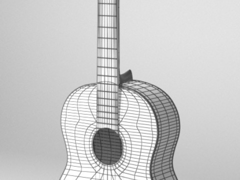 Guitarra desconectada Modelo 3D