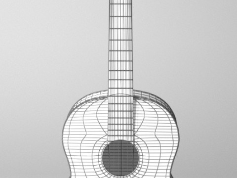 Guitarra desconectada Modelo 3D