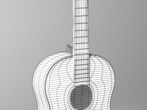 Guitarra desconectada Modelo 3D
