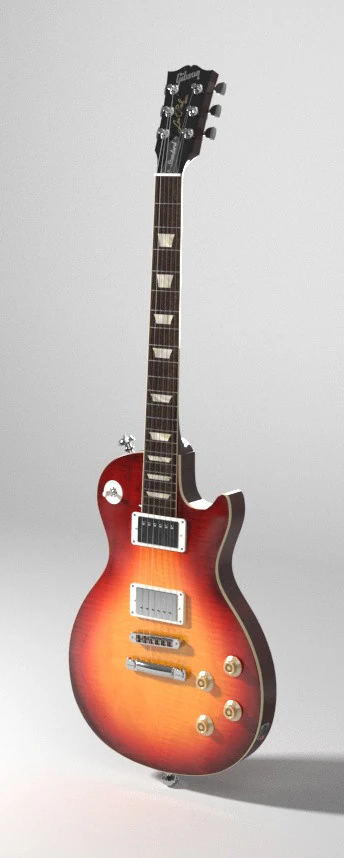 Guitar Gybson Les Paul 3D Model .c4d .max .obj .3ds .fbx .stl .blend 