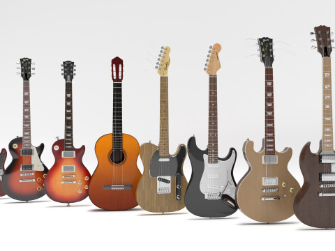 Pack 8 Guitar 3Dモデル