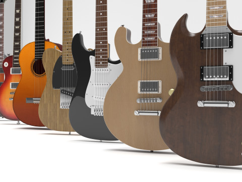 Pack 8 Guitar 3D Model