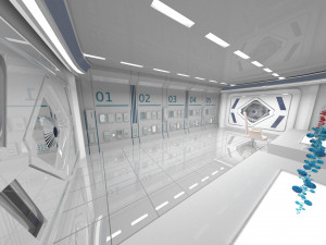 3d sci-fi room fly-through model 3D Model