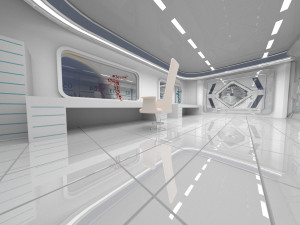 3d sci-fi room fly-through model Modelo 3D