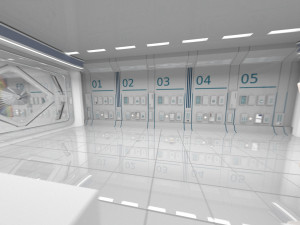 3d sci-fi room fly-through model Modelo 3D