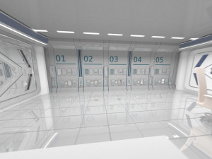 3d sci-fi room fly-through model Modelo 3D