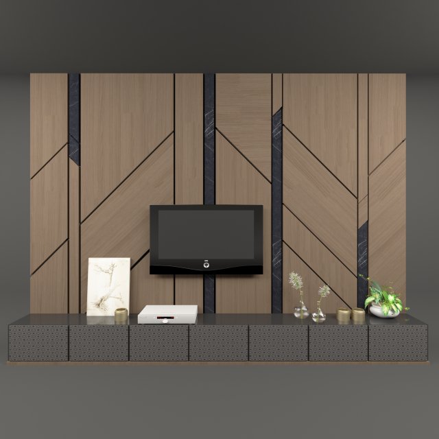 tv wall Modello 3D .c4d .max .obj .3ds .fbx .stl .blend 
