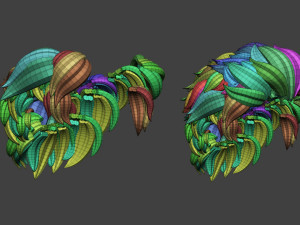 15 Male anime character hair styles and hairdoo low poly IMM brush set for Zbrush fbx and obj files Model 3D