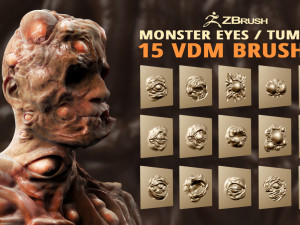 Monster or mutant eyes and tumors organic sculpting VDM brush set for Zbrush 3D Model