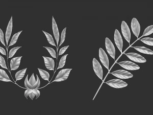 14 high-poly leafs and branches Zbrush IMM brush set 3D Model