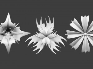 25 Decorative and heraldic flower heads Insert Multi Mesh brush set IMM for Zbrush 3D Model