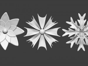 25 Decorative and heraldic flower heads Insert Multi Mesh brush set IMM for Zbrush 3D Model