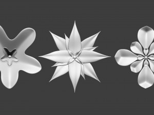 25 Decorative and heraldic flower heads Insert Multi Mesh brush set IMM for Zbrush 3D Model