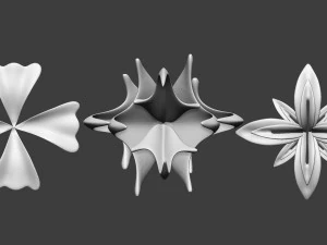 25 Decorative and heraldic flower heads Insert Multi Mesh brush set IMM for Zbrush 3D Model