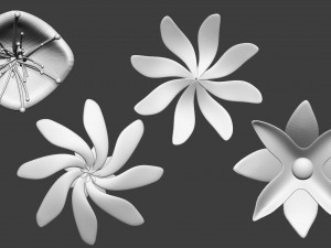25 Decorative and heraldic flower heads Insert Multi Mesh brush set IMM for Zbrush 3D Model