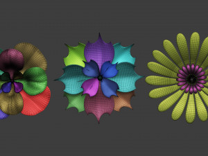 25 Decorative and heraldic flower heads Insert Multi Mesh brush set IMM for Zbrush 3D Model