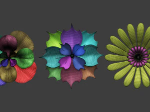 25 Decorative and heraldic flower heads Insert Multi Mesh brush set IMM for Zbrush 3D Model