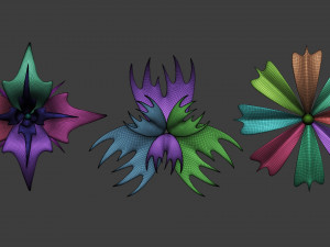 25 Decorative and heraldic flower heads Insert Multi Mesh brush set IMM for Zbrush 3D Model